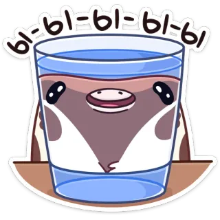 ☺️ bl=bl=bl=bl=bl=bl Vidro, Água, Fofo, Desenho animado, Animal, Engraçado telegram sticker