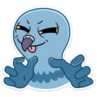 😈 นก, นกพิราบ, การ์ตูน, สัตว์, สติกเกอร์, ตลก, มีม telegram sticker