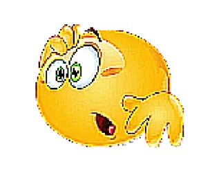 🤨 表情符号, 黄色, 卡通, 表情, 震惊, 惊讶 telegram sticker