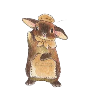 🌟 兔子, 厨师, 可爱, 围裙, 动物, 卡通 whatsapp sticker