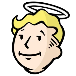 😇 Vault Boy Fallout Videospiel, Vault-Tec, Maskottchen, Cartoon, Engel telegram sticker