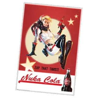 🥤 Fallout ZAP THAT THIRST! Fallout, Nuka Cola, pin-up, sci-fi, retro, video game, Bethesda telegram sticker