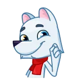😉 animal, dog, scarf, cartoon, character, cute telegram sticker
