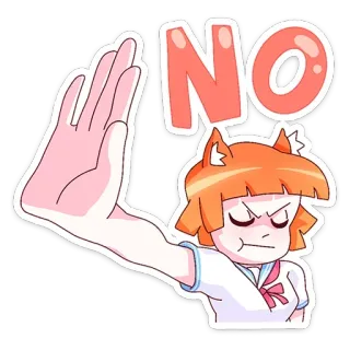 🙅‍♂️ NO no, prohibido, rechazo, mano, stop, negativo, anime, dibujos animados telegram sticker