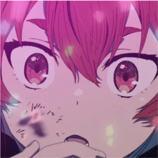 😲 anime, nhân vật, tóc hồng, chân dung telegram sticker