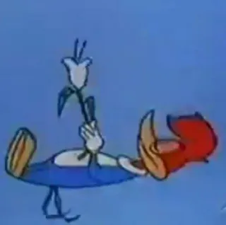 ⚰ Woody Woodpecker 만화, 새, 꽃, 우디 우드페커, 애니메이션, 고전 telegram sticker