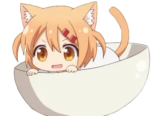 😏 Anime, Kucing, Kawaii, Lucu, Neko whatsapp sticker