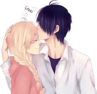 😘 Anime, Romance, Coppia, Amore, Bacio, Affetto telegram sticker