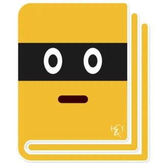 📔 libro, dibujos animados, máscara, amarillo, personaje, ilustración telegram sticker