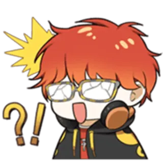😟 ?! Anime, Desenho animado, Ponto de interrogação, Ponto de exclamação, Surpreso, Adesivo telegram sticker
