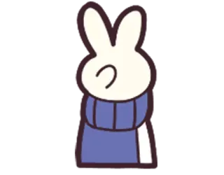 ✌ кролик, мультик, милый, животное, зима, шарф telegram sticker