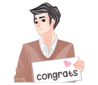 👏 congrats felicitaciones, celebración, dibujos animados, saludo telegram sticker