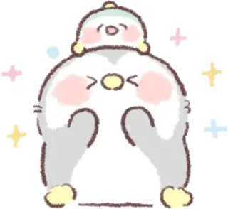 🐧 chim cánh cụt, dễ thương, nhãn dán, kawaii, phim hoạt hình, động vật, chim telegram sticker