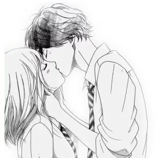 😘 bacio, romance, anime, manga, amore, coppia telegram sticker