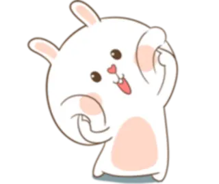 😌 кролик, мультфильм, милый, животное, счастливый telegram sticker