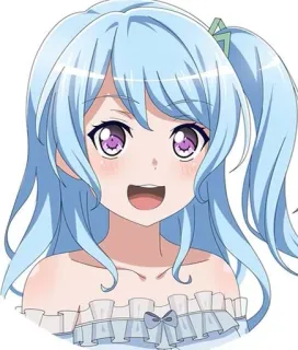 😄 Anime, Garota, Fofa, Ilustração, Desenho animado, Cabelo azul telegram sticker