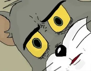 😳 Tom Cat Tom, Gatto, Cartone animato, Divertente, Meme, Animale, Espressione telegram sticker