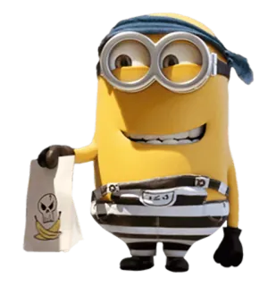 🤔 Minion minion, pirate, cartoon, funny, villain telegram sticker