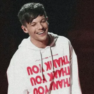 ⚽ Louis Tomlinson THANK YOU Sänger, Promi, Porträt, Hoodie, Danke, Popstar telegram sticker