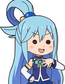 ✌️ Aqua Konosuba Anime, Konosuba, Aqua, Chibi, Imut telegram sticker