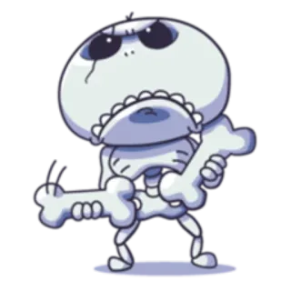 😡 skeleton, cartoon, bone, character, halloween telegram sticker