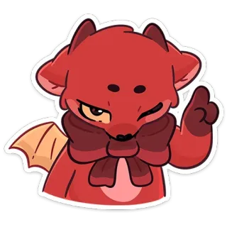 😉 cartoon, dier, schattig, vos, draak, personage, fantasie telegram sticker