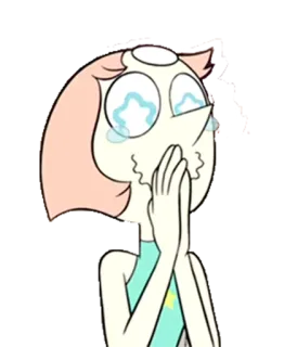 😂 Pearl Steven Universe Kreskówka, Postać, Płacz, Perła, Steven Universe, Emocjonalny telegram sticker