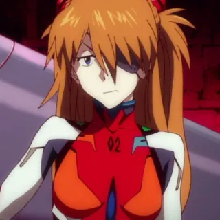 🍣 Asuka Langley Soryu Neon Genesis Evangelion anime, character, Asuka, Evangelion, orange hair, patch telegram sticker