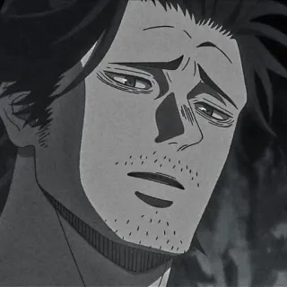 🍚 Yami Sukehiro Black Clover Аниме, Чёрный клевер, Ями Сукэхиро, Капитан Ями, Манга, Грустный, Чёрные быки telegram sticker