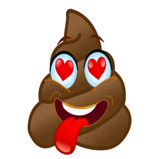 😍 emoji, poop, pile of poo, love, heart eyes, funny, humor telegram sticker