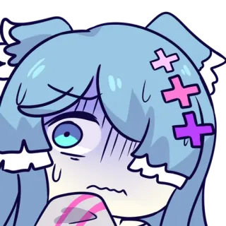 😰 anime, desenho animado, adesivo, personagem, ilustração, arte digital telegram sticker