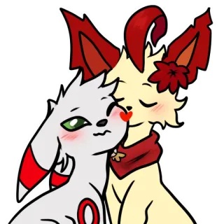 😘 Espeon and Flareon Pokemon telegram sticker