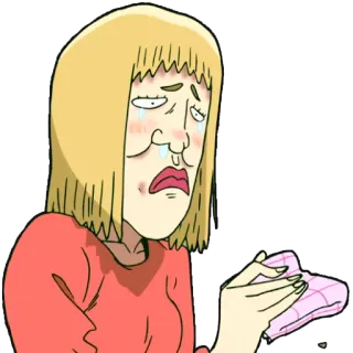 😭 weinen, traurig, emotional, Cartoon, Animation, Frau whatsapp sticker