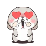 😍 爱, 动物, 可爱, 兔子, 爱心眼, 快乐 telegram sticker
