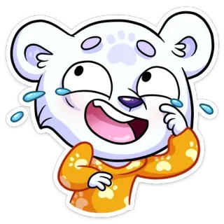 😂 медведь, мультфильм, плачущий, счастливый, радостный, животное telegram sticker
