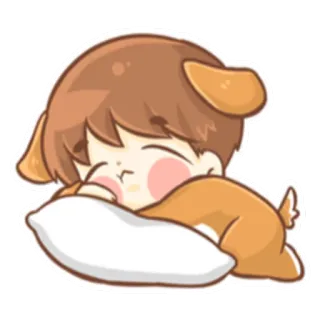 🛌 fofo, cachorro, dormindo, desenho animado, anime telegram sticker