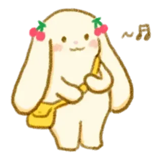 💭 schattig, konijn, kers, dier, kawaii, sticker telegram sticker