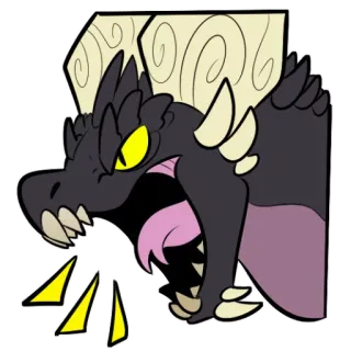 😡 dragon, monster, cartoon, fantasy, creature, animal whatsapp sticker