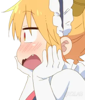 😍 Tohru Miss Kobayashi's Dragon Maid Anime, Hầu gái, Rồng, Hài hước, Sốc telegram sticker