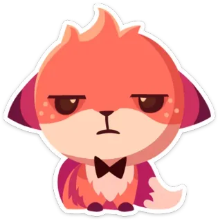 😐 volpe, animale, papillon, cartone animato, carino, adesivo telegram sticker