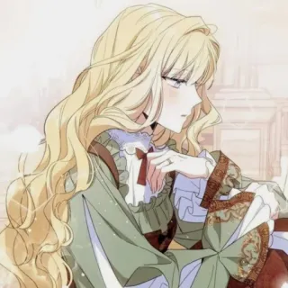 🥺 女性, ブロンド, ドレス, アニメ, 漫画 telegram sticker