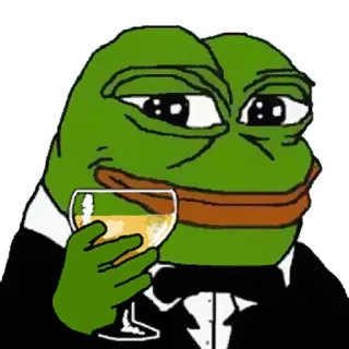 🍷 Pepe the Frog pepe, grenouille, mème, vin, suffisant whatsapp sticker