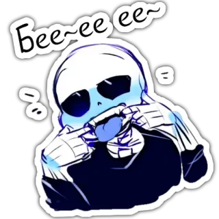 😝 Sans Бee~ee ee~ squelette, monstre, Undertale, dessin animé, mignon telegram sticker
