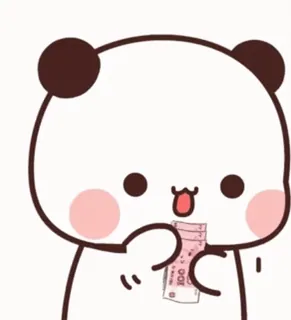 🎈 Panda, süß, Cartoon, Geld, Cash, kawaii telegram sticker