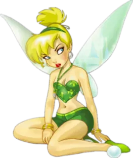 😒 Tinkerbell fairy, cartoon, magic, wings, fantasy telegram sticker