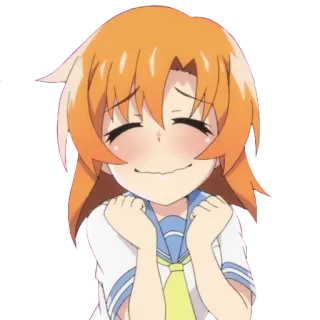 🥰 anime, chica, personaje, dibujos animados, sonriendo whatsapp sticker
