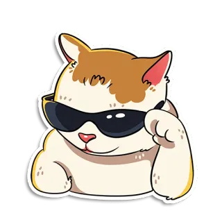 😎 cat, sunglasses, cool, animal, sticker whatsapp sticker