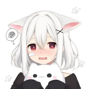 😥 アニメ, 猫耳, ネコ, かわいい, 可愛い telegram sticker