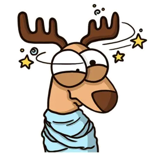 🤪 moose, cartoon, dizzy, animal, funny, sticker telegram sticker