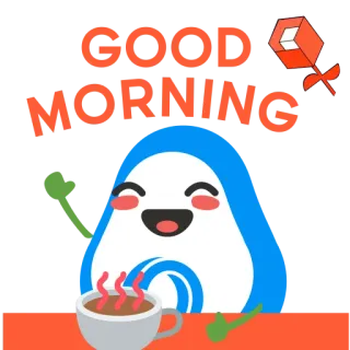 ☕️ GOOD MORNING good morning, coffee, kawaii, cute, greeting telegram sticker